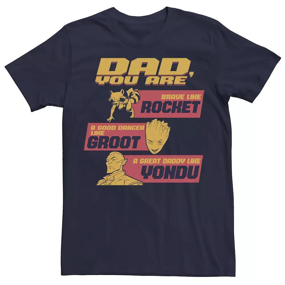 Men's Marvel Guardians Of The Galaxy Rocket Groot Yondu Dad Group Graphic Tee,  Product Image
