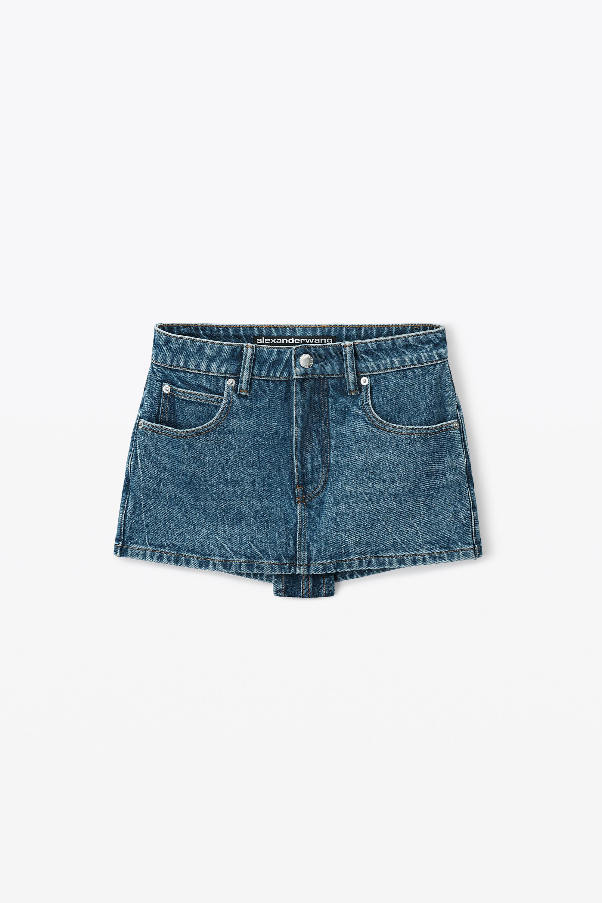 Comfort Stretch Denim Midi Skort Product Image