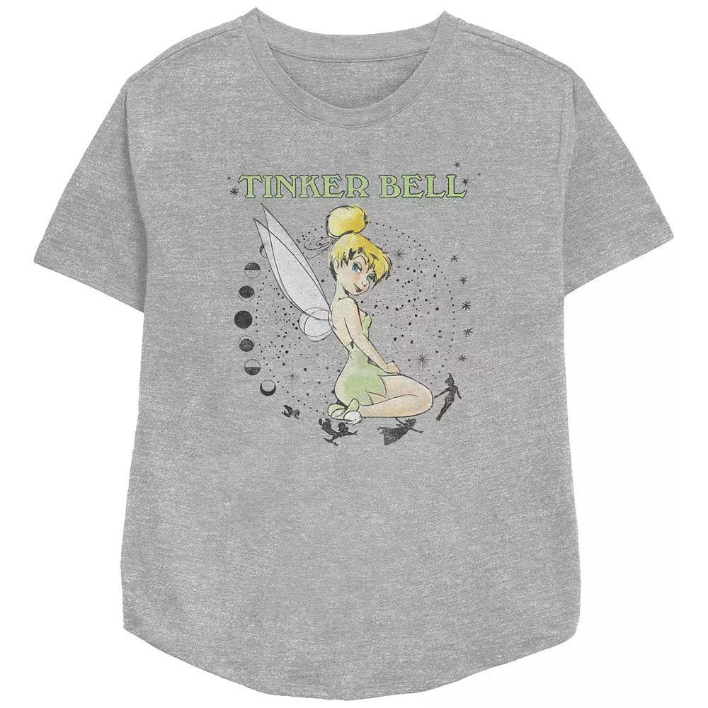 Disney's Tinker Bell Juniors' Moonlight And Stars Magic Relaxed Fit Graphic Tee, Women's,  Product Image