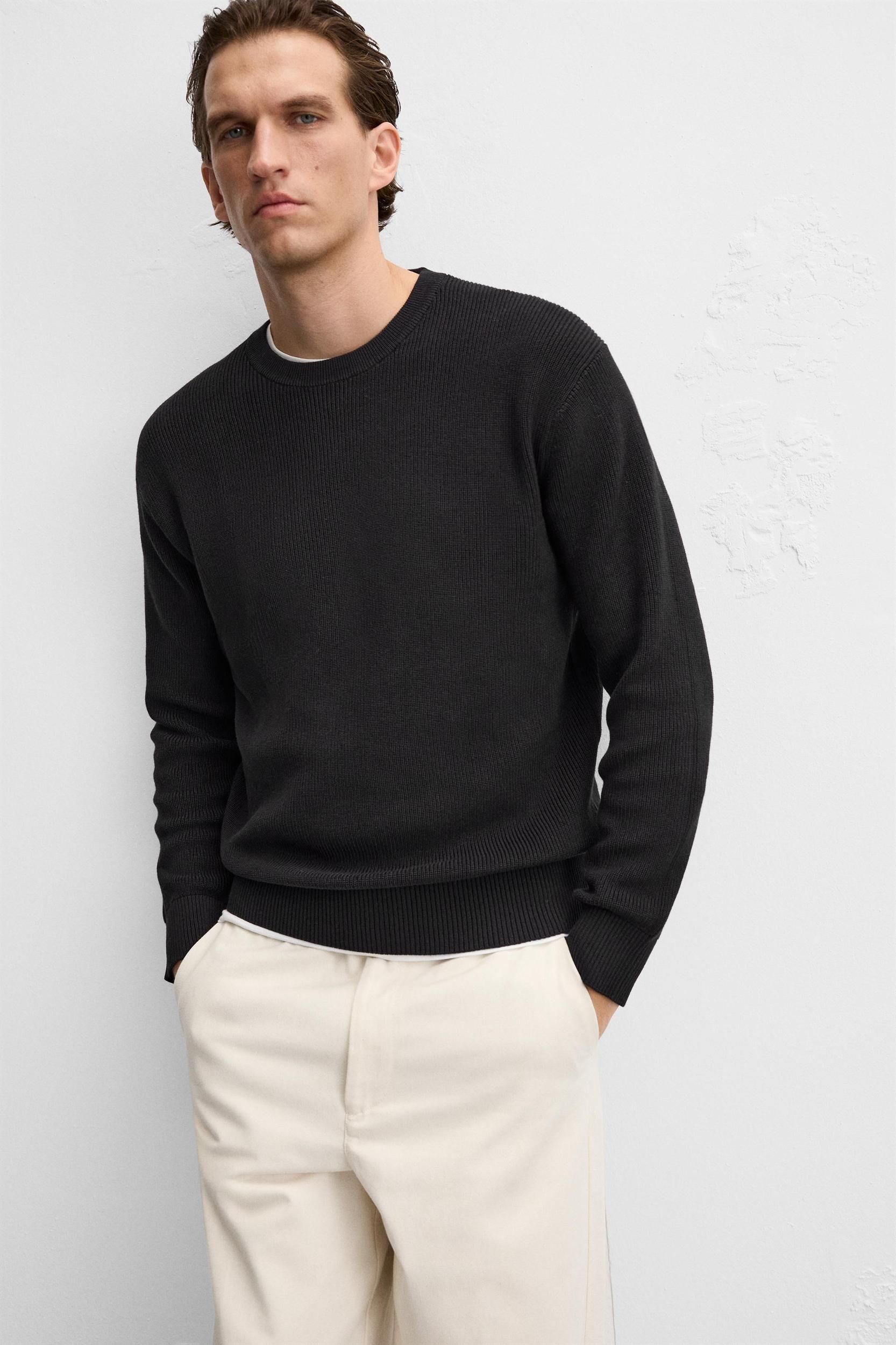 BASIC PURL KNIT SWEATER Product Image