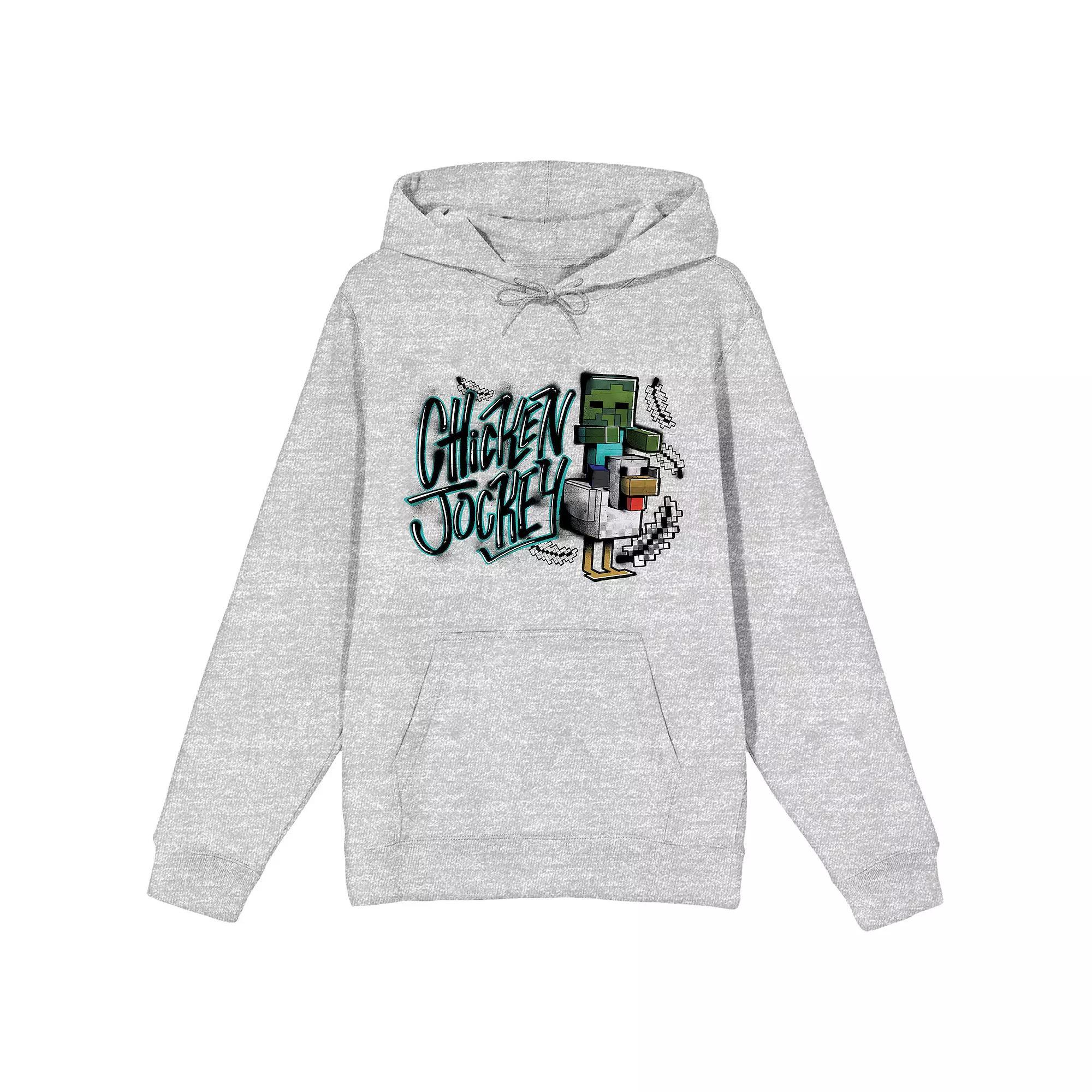 Men's Minecraft Chicken Jockey Hoodie, Size: XXL, Gray Product Image