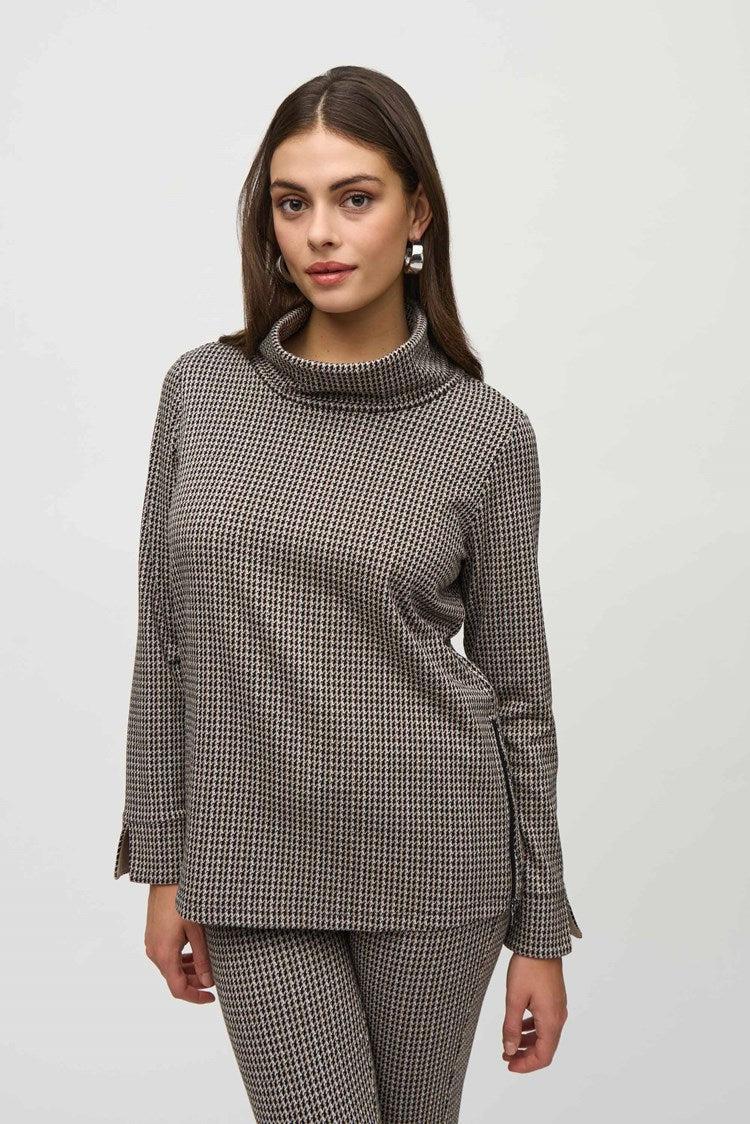 Jacquard Sweater Houndstooth Boxy Top Product Image