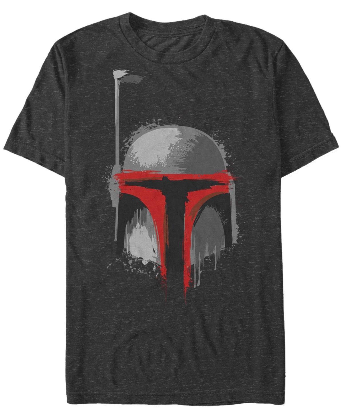 Men's Star Wars Boba Fett Dripping Paint Helmet Graphic Tee, Size: 3XL, Grey Heather Product Image