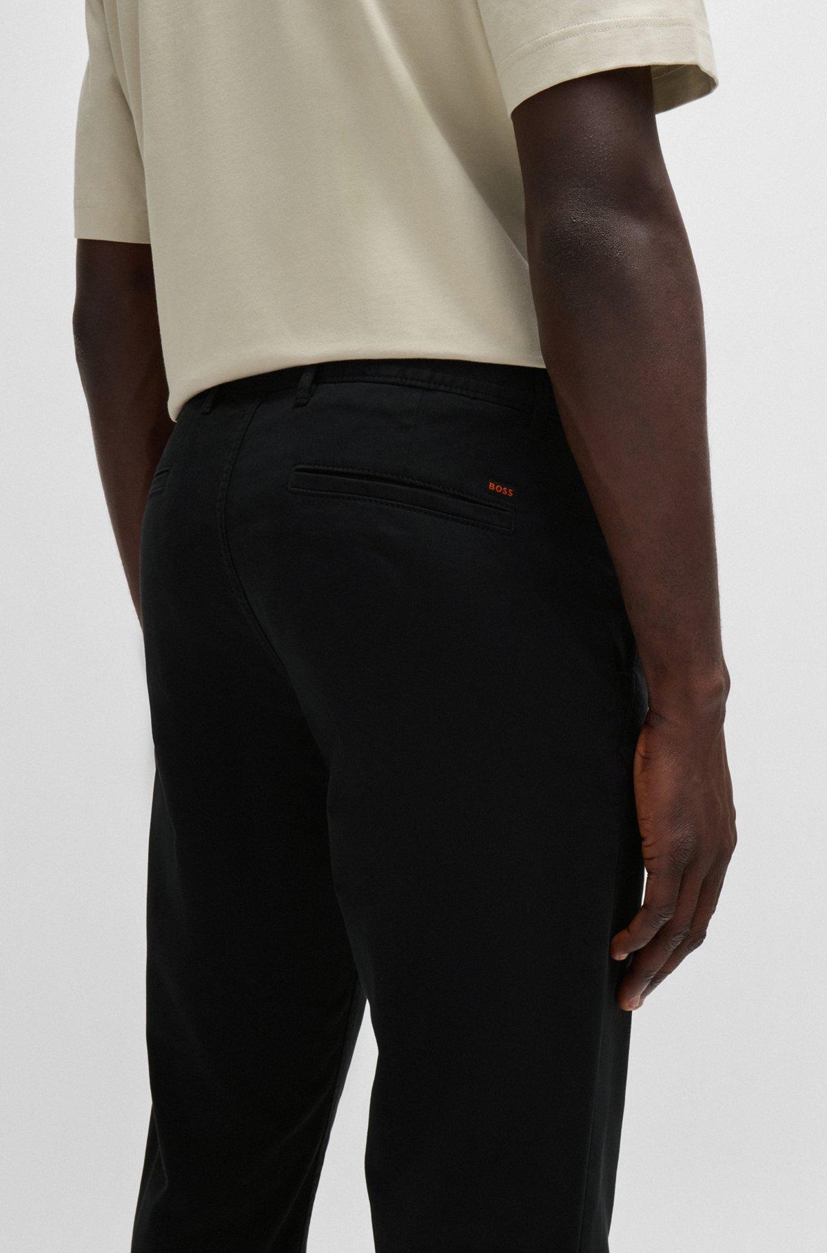 BOSS - Slim-fit chinos in stretch cotton - Black Product Image