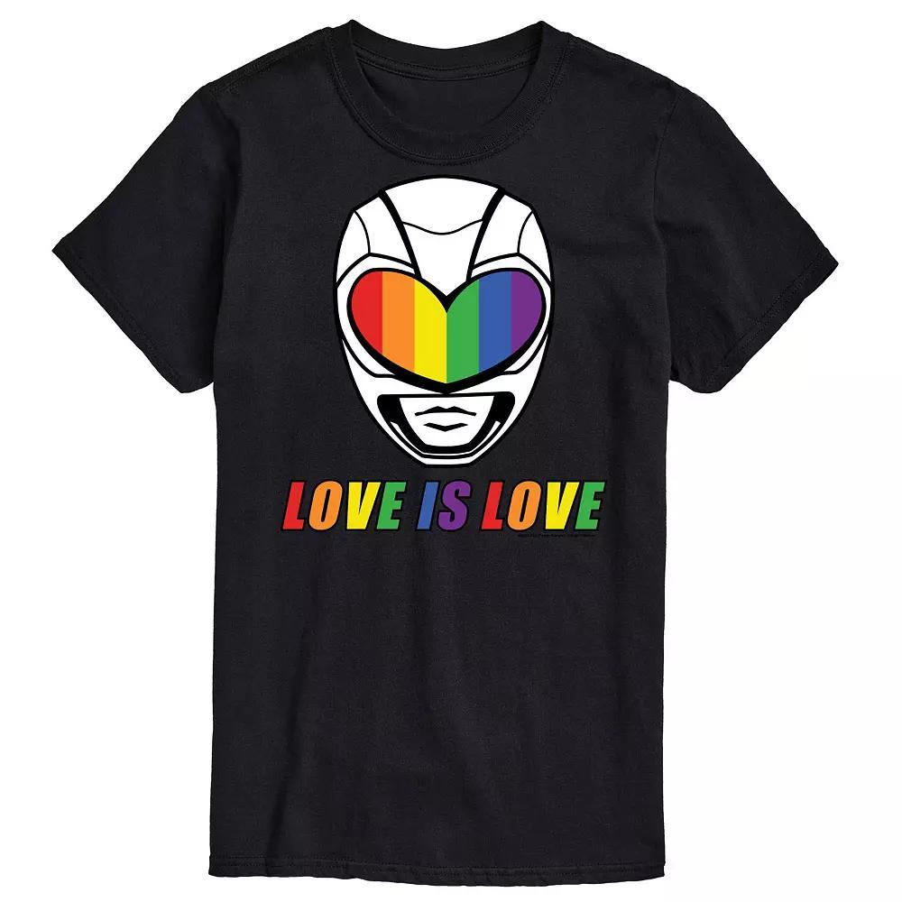 Big & Tall Power Rangers Love Is Love Graphic Tee, Men's, Size: 6XB, Black Product Image