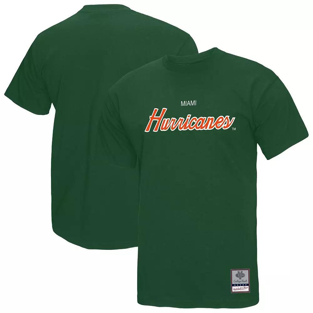 Men's Mitchell & Ness Green Miami Hurricanes Elite Script T-Shirt,  Product Image