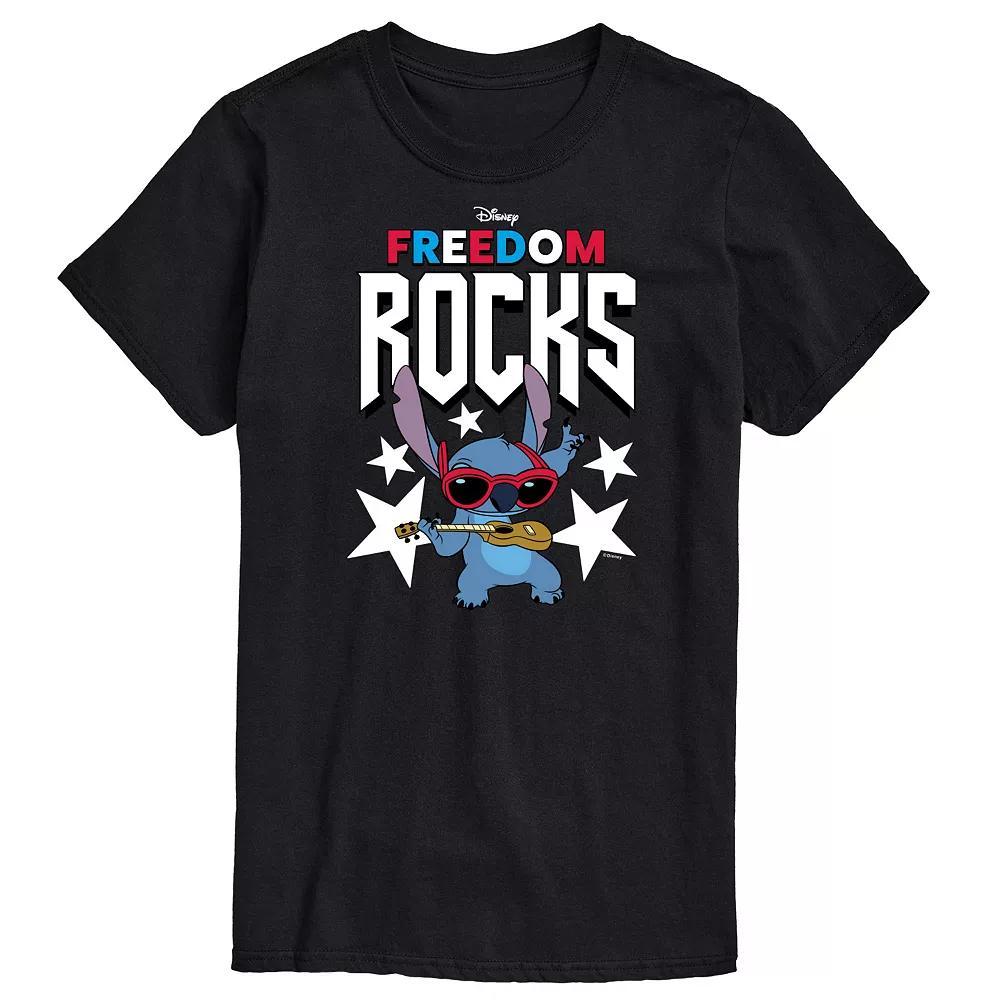 Disney's Lilo & Stitch Big & Tall Freedom Rocks Graphic Tee, Men's, Size: XL Tall, Black Product Image