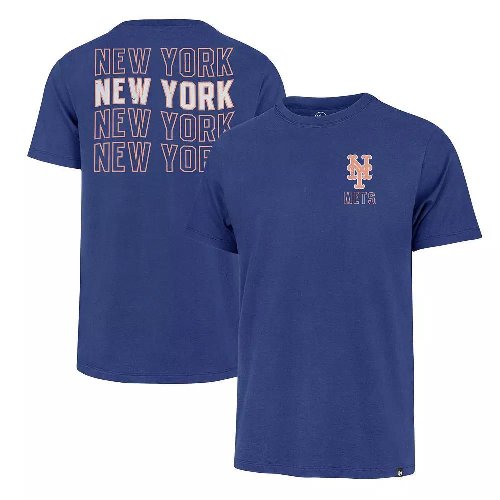 Men's '47 Royal New York Mets Hang Back Franklin T-Shirt, Size: Large, Blue Product Image