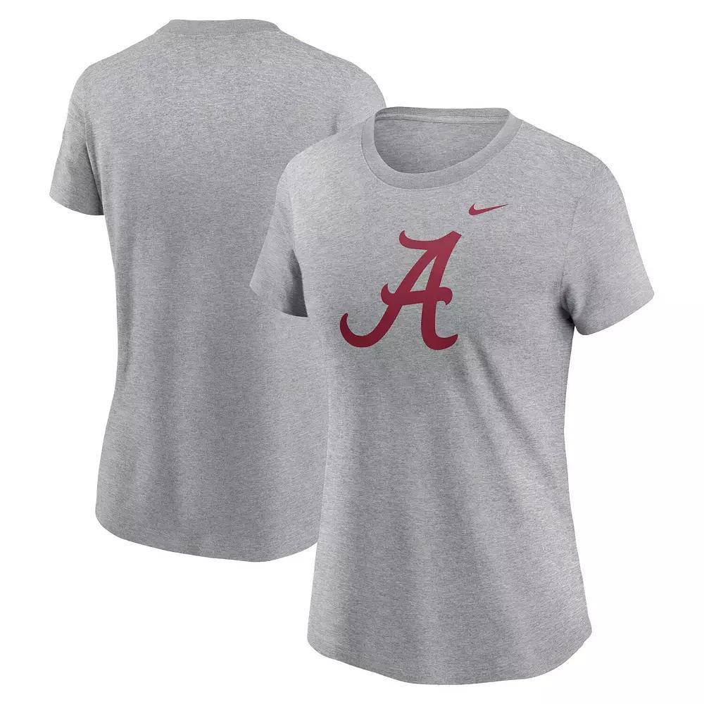 Women's Nike Heather Gray Alabama Crimson Tide Primetime Evergreen Logo T-Shirt, Size: Medium, Grey Product Image