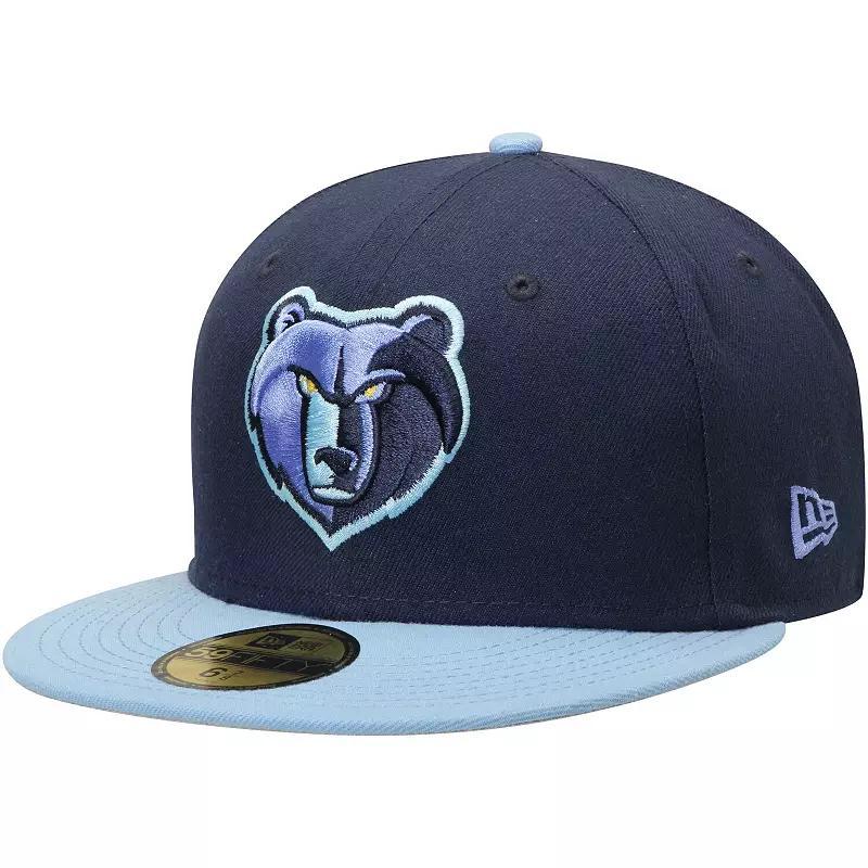 Men's New Era Navy/Light Blue Memphis Grizzlies Official Team Color 2Tone 59FIFTY Fitted Hat, Size: 7 1/8, Grz Blue Product Image