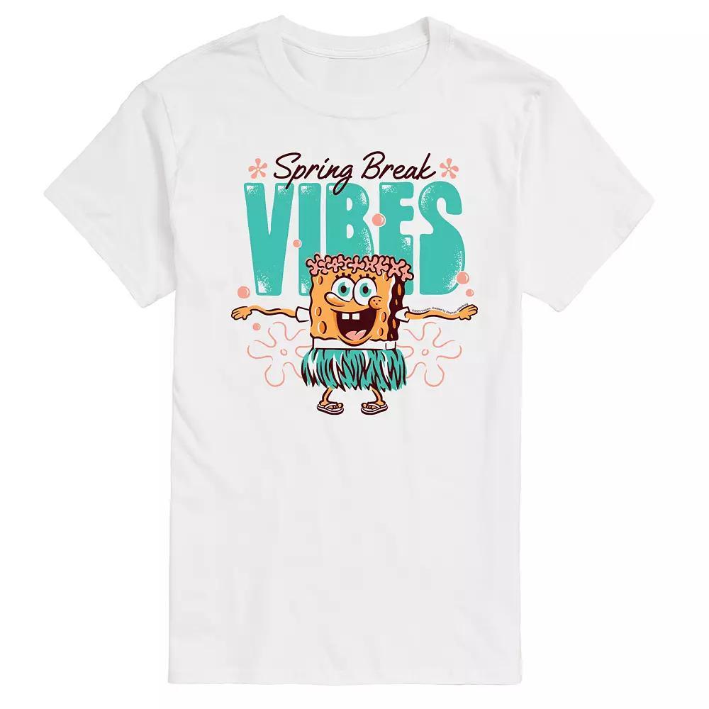 Men's SpongeBob SquarePants Spring Break Vibes Graphic Tee, Size: Small, White Product Image