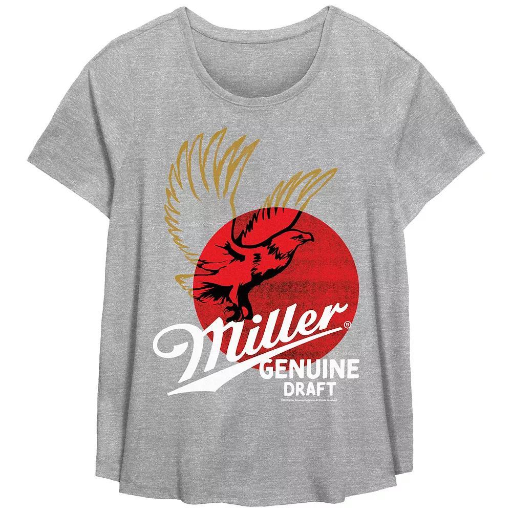 Plus Size Miller Genuine Draft Graphic Tee, Women's, Size: 2XL, Grey Gray Product Image