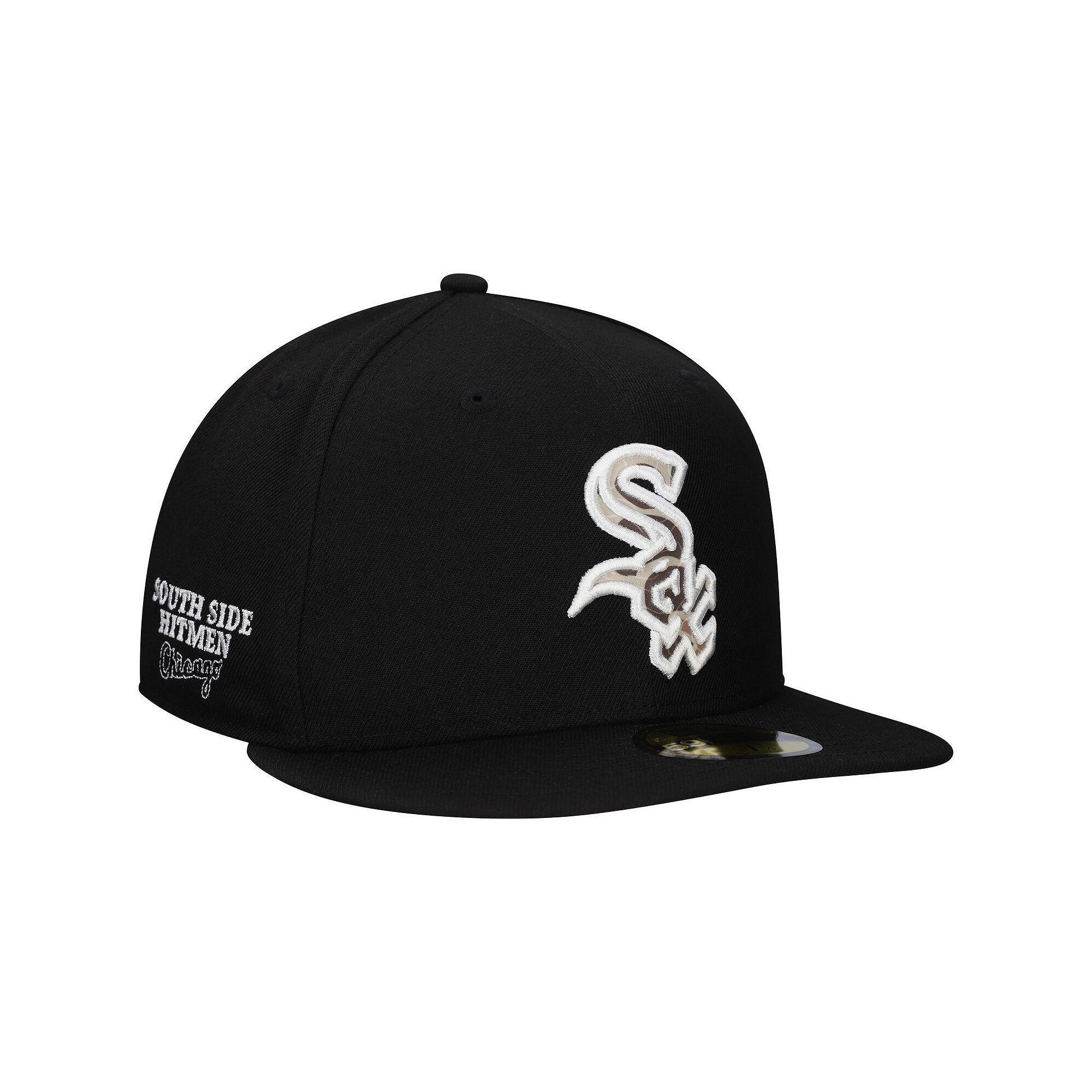Men's New Era Black Chicago White Sox Troop Chant Camo Undervisor 59FIFTY Fitted Hat, Size: 6 7/8 Product Image