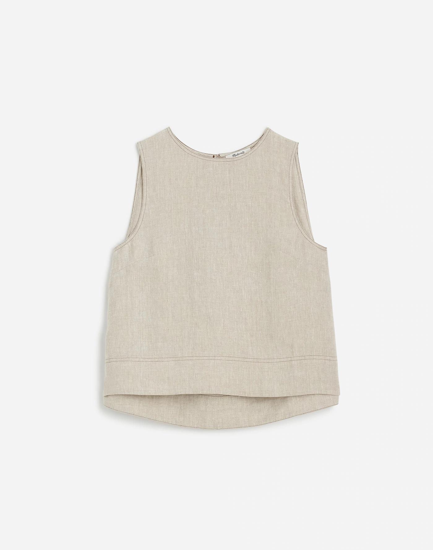 Linen Pleated Shell Top Product Image