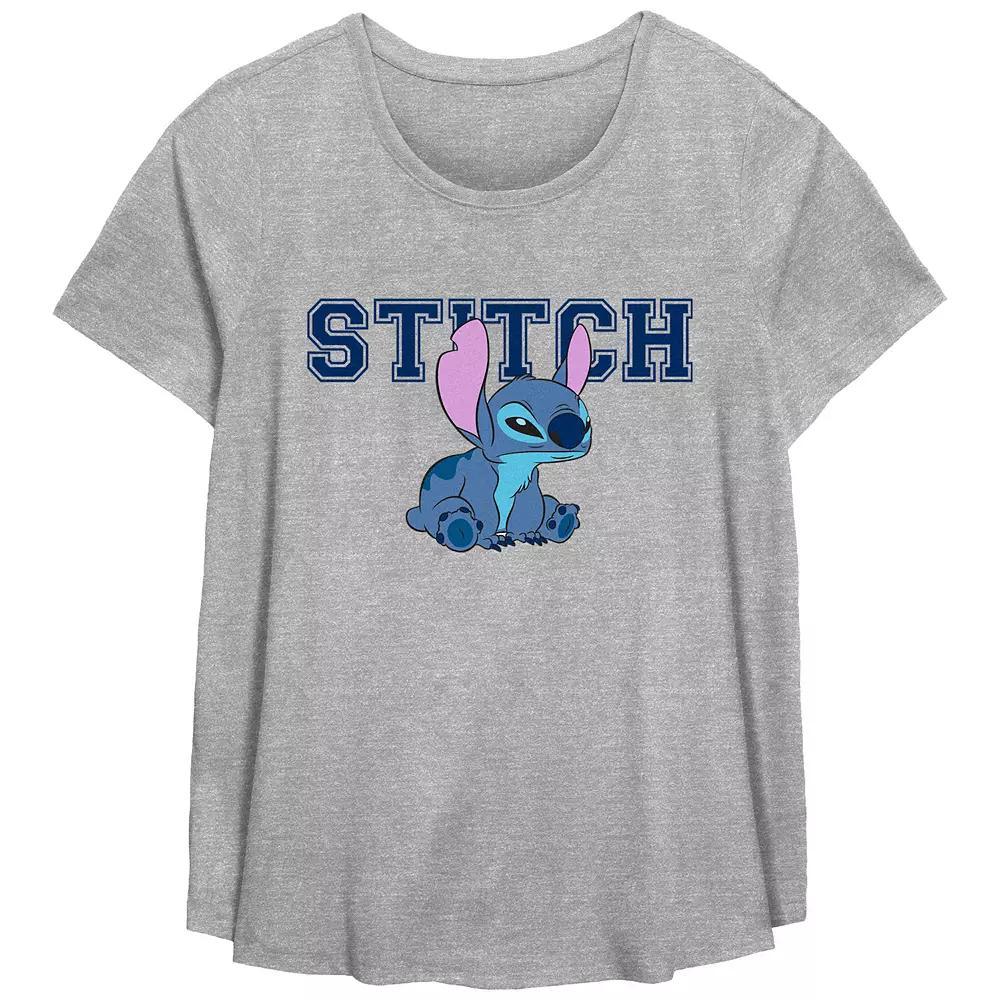 Disney's Lilo & Stitch Angry Sitting Stitch Plus Size Flowy Graphic Tee, Girl's, Size: 0X, Grey Gray Product Image