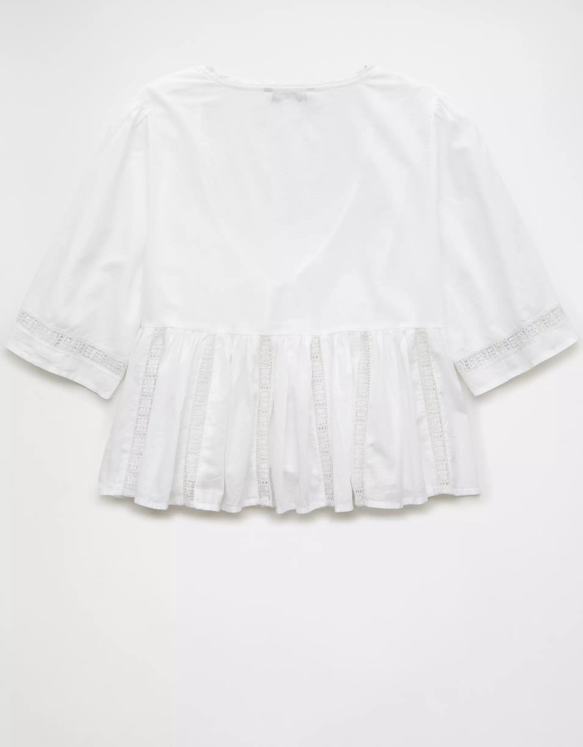 AE Tie Front Bell Flyaway Shirt Product Image