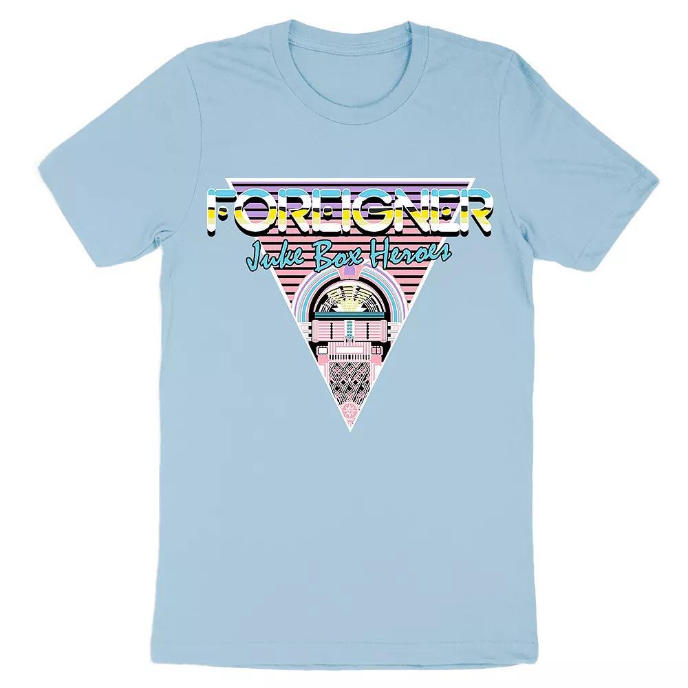 Men's Foreigner Jukebox Heroes 80s Tee, Size: Small, Blue Product Image