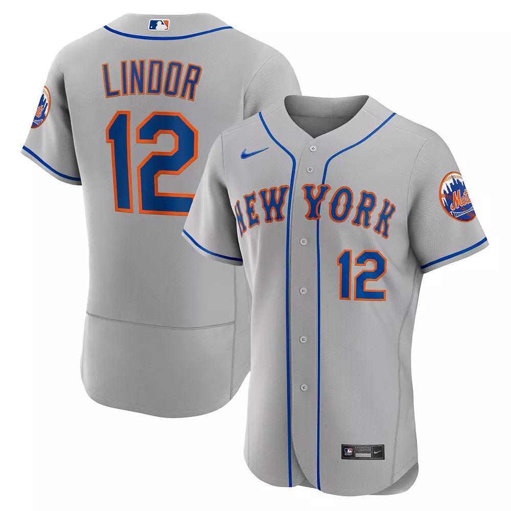 Men's Nike Francisco Lindor Gray New York Mets Road Authentic Player Jersey,  Product Image