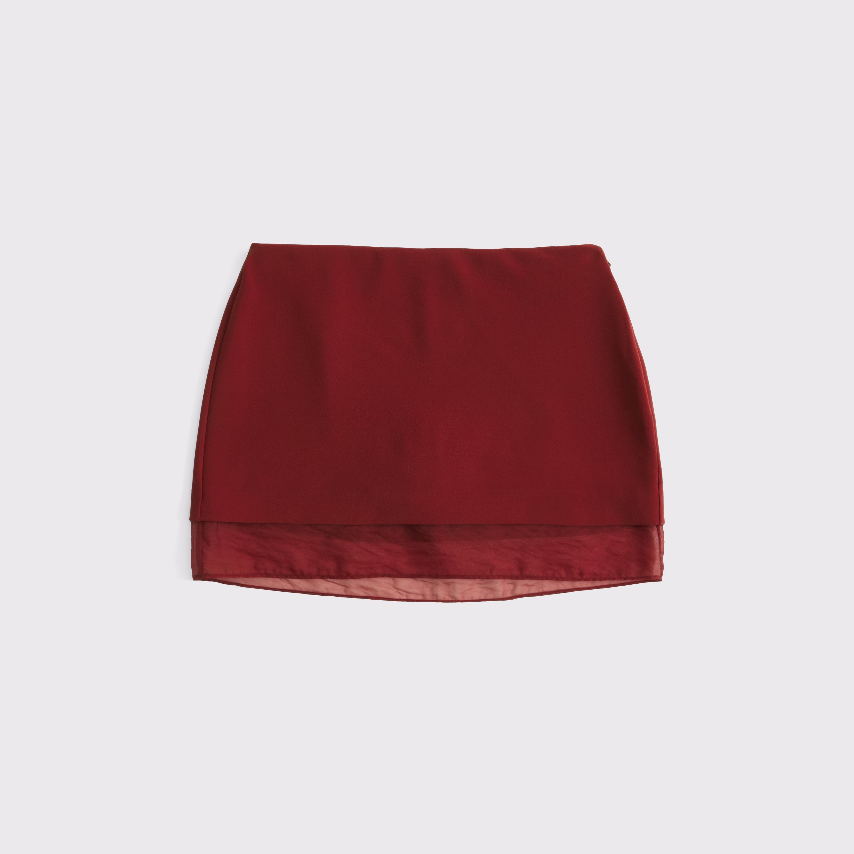 Mid Rise Sheer Hem Mini Skort Product Image