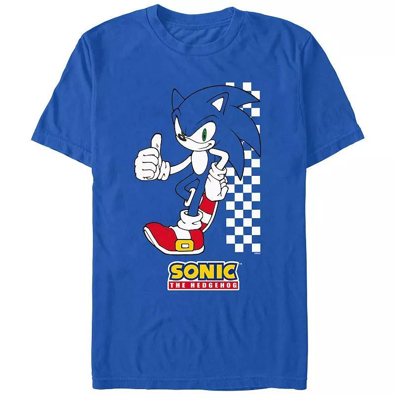 Men's Sonic The Hedgehog Thumbs Up Graphic Tee, Size: XS, Royal Product Image