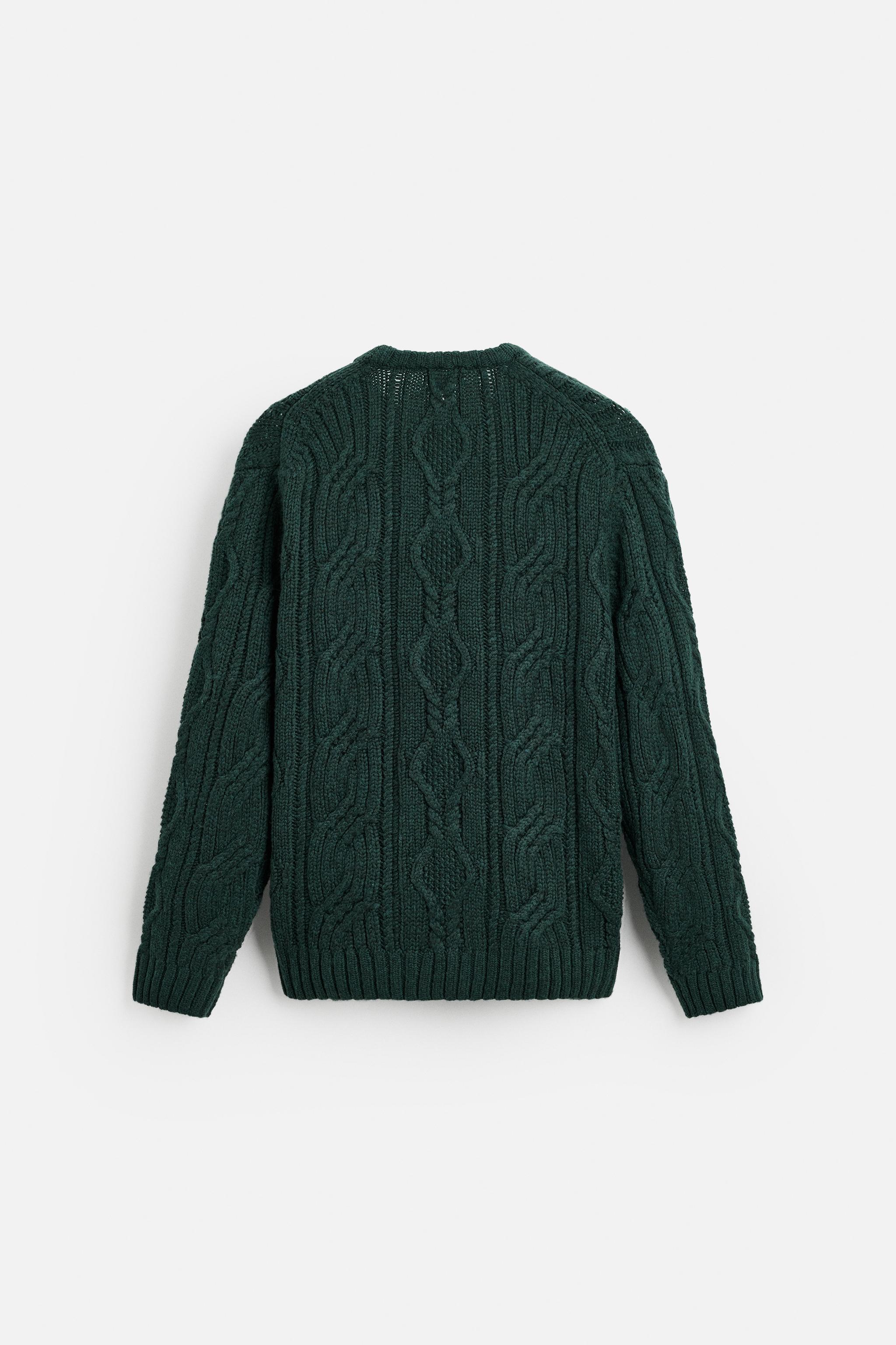 TEXTURED CABLE KNIT SWEATER Product Image