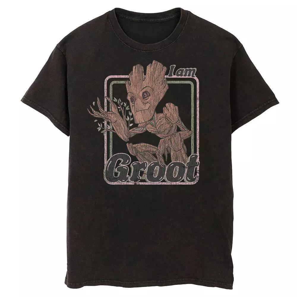 Men's Marvel Guardians Of The Galaxy I Am Groot Retro Portrait Tee, Size: 3XL, Black Product Image