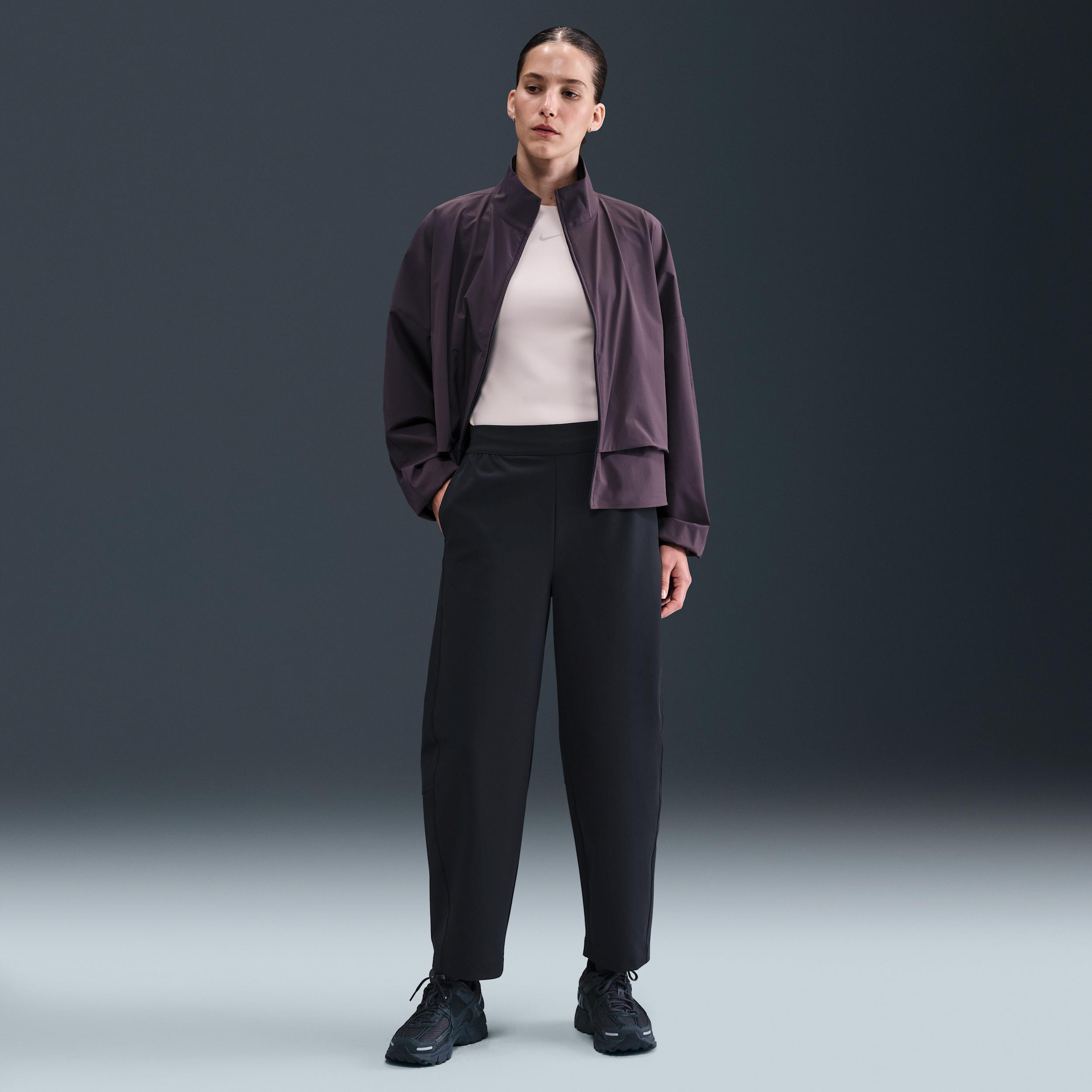 Nike Womens 24.7 PerfectStretch Dri-FIT High-Waisted Loose Barrel-Leg Pants | HM8847-010 Product Image