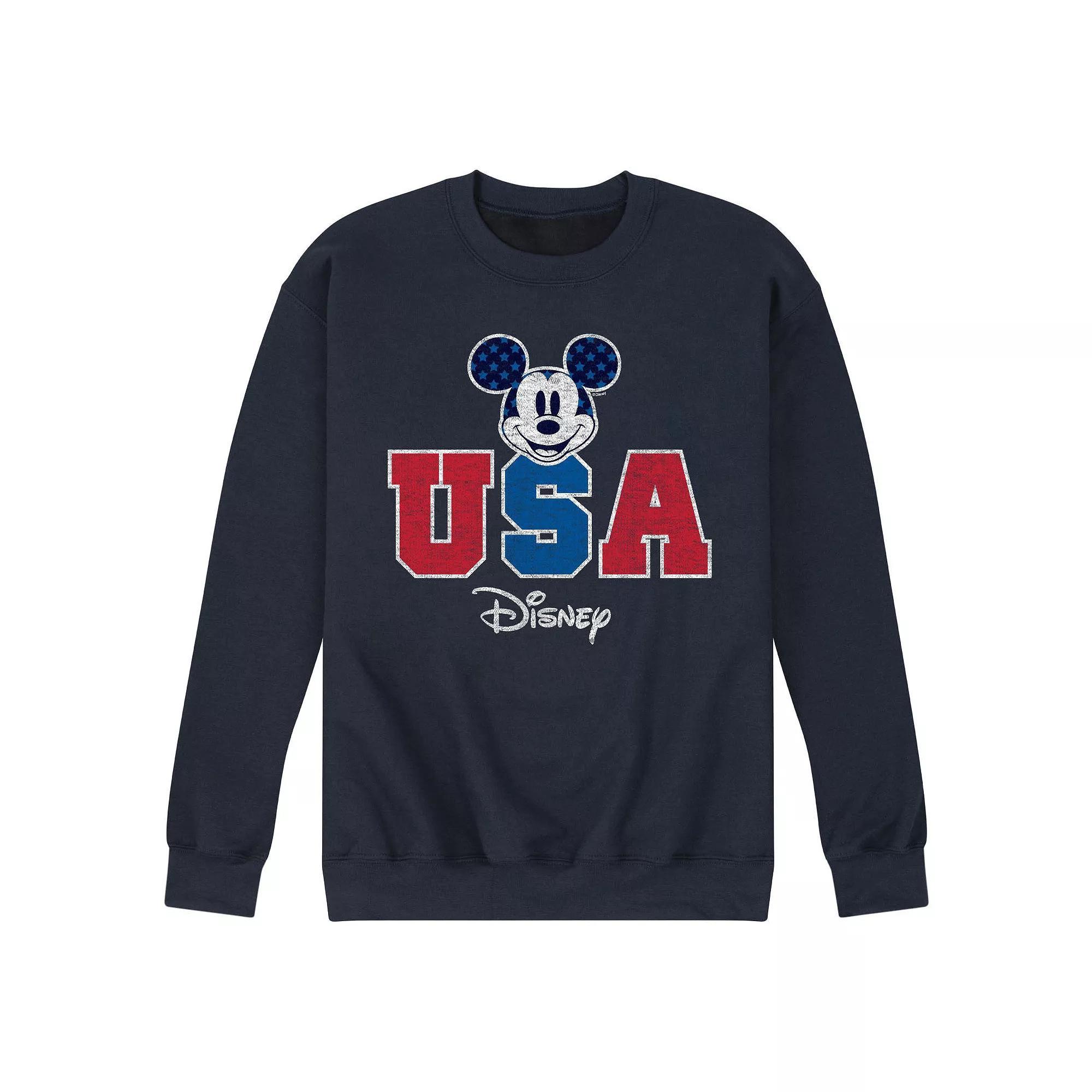 Disney's Mickey Mouse Men's USA Fleece Sweatshirt, Size: Small, Black Product Image