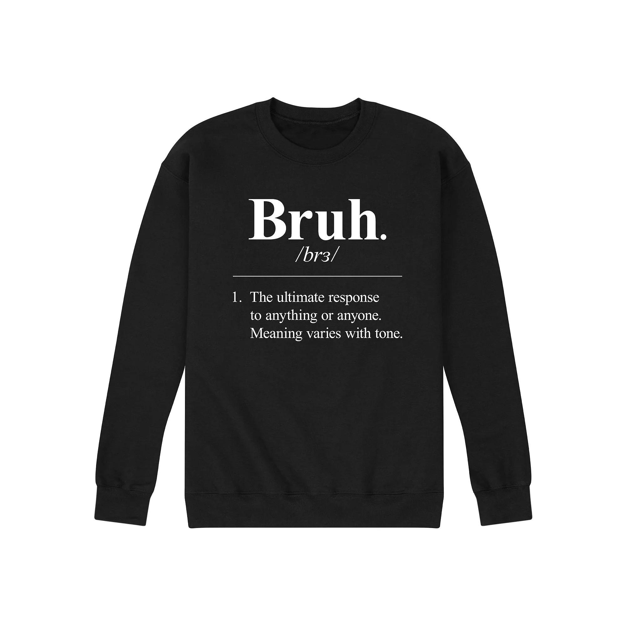 Men's Bruh Definition Graphic Fleece Pullover, Size: XXL, Black Product Image