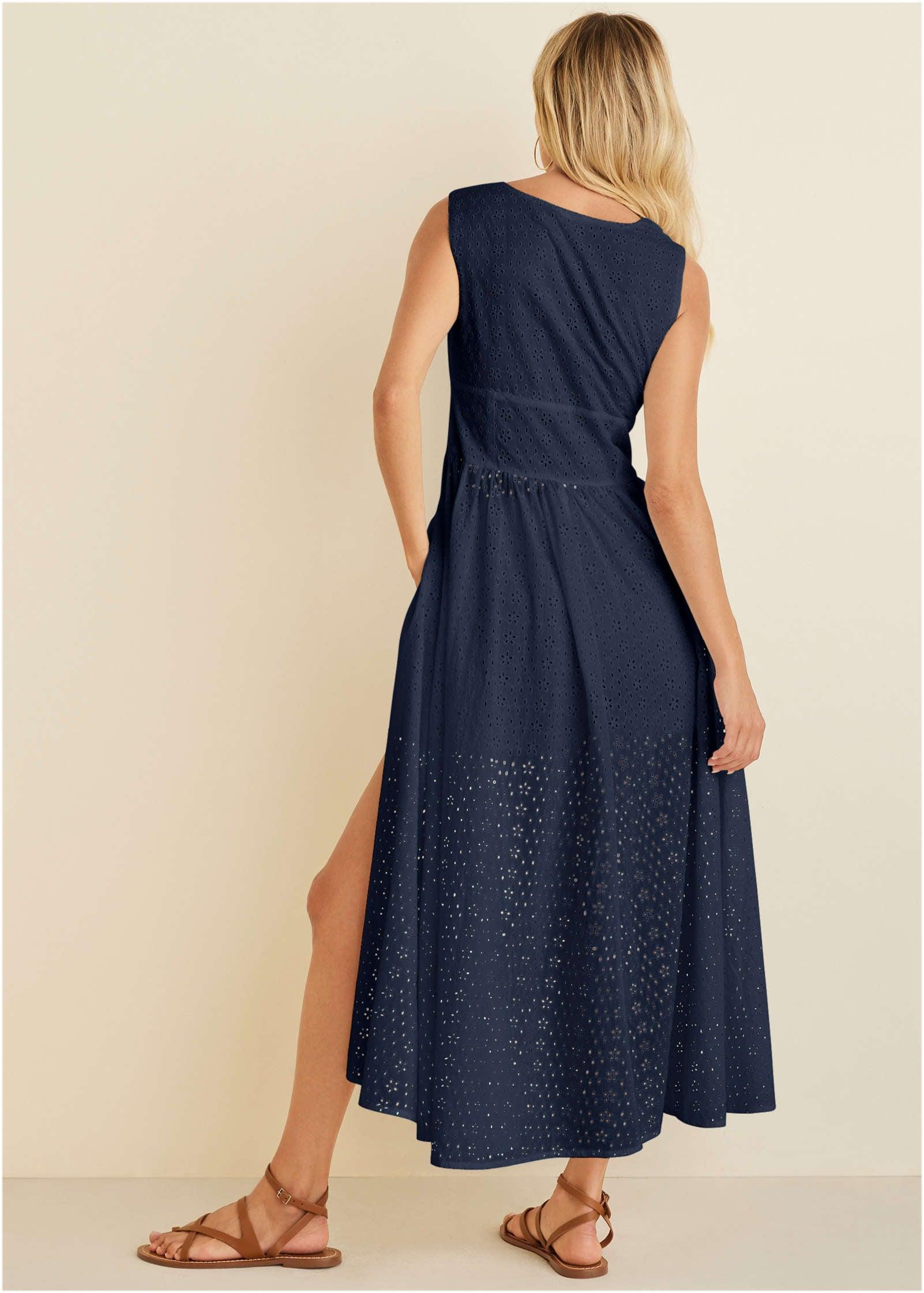 Eyelet Maxi Top - Navy Product Image