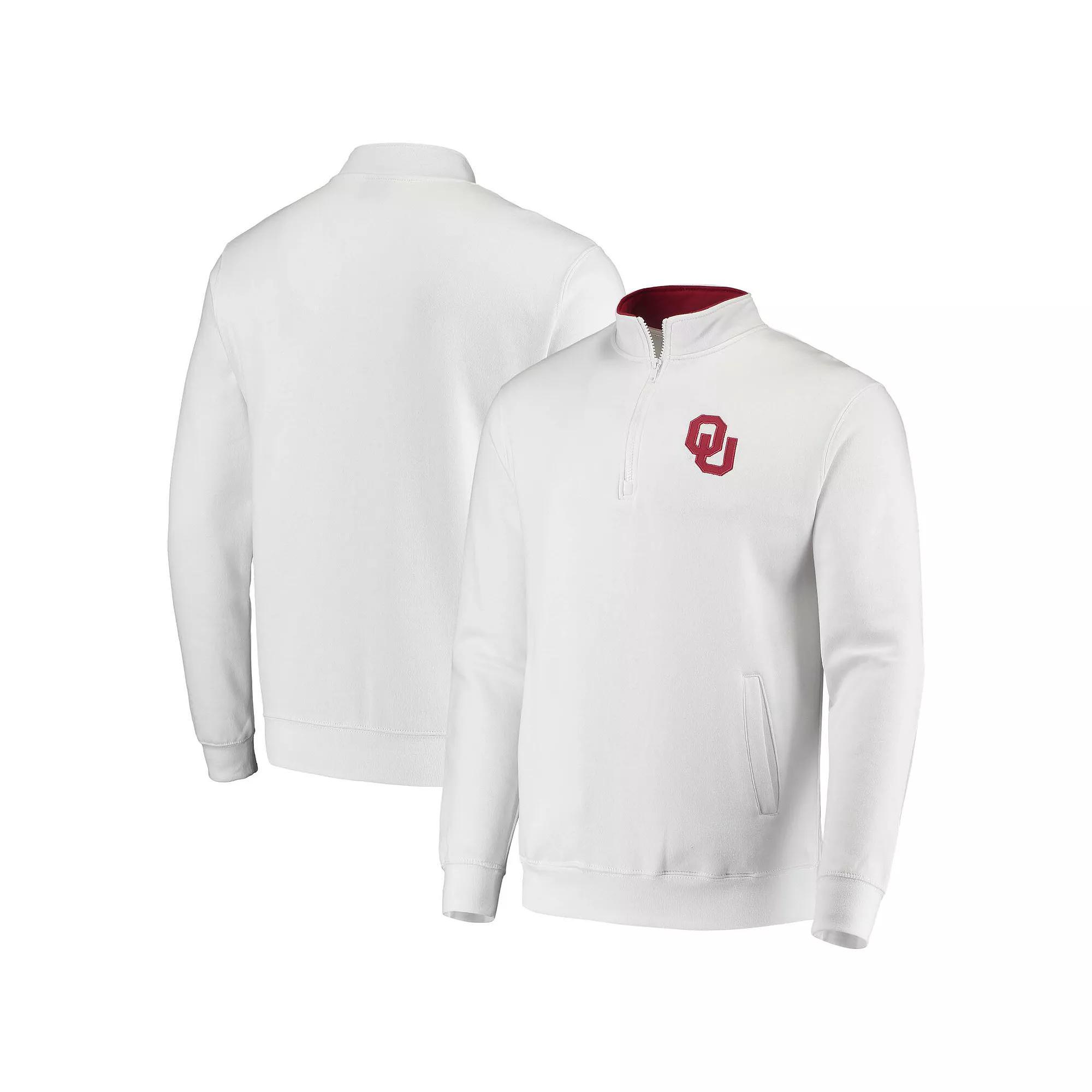 Men's Colosseum White Oklahoma Sooners Tortugas Logo Quarter-Zip Jacket, Size: XL Product Image