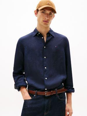 Regular Fit Pigment-Dyed Linen Shirt Product Image