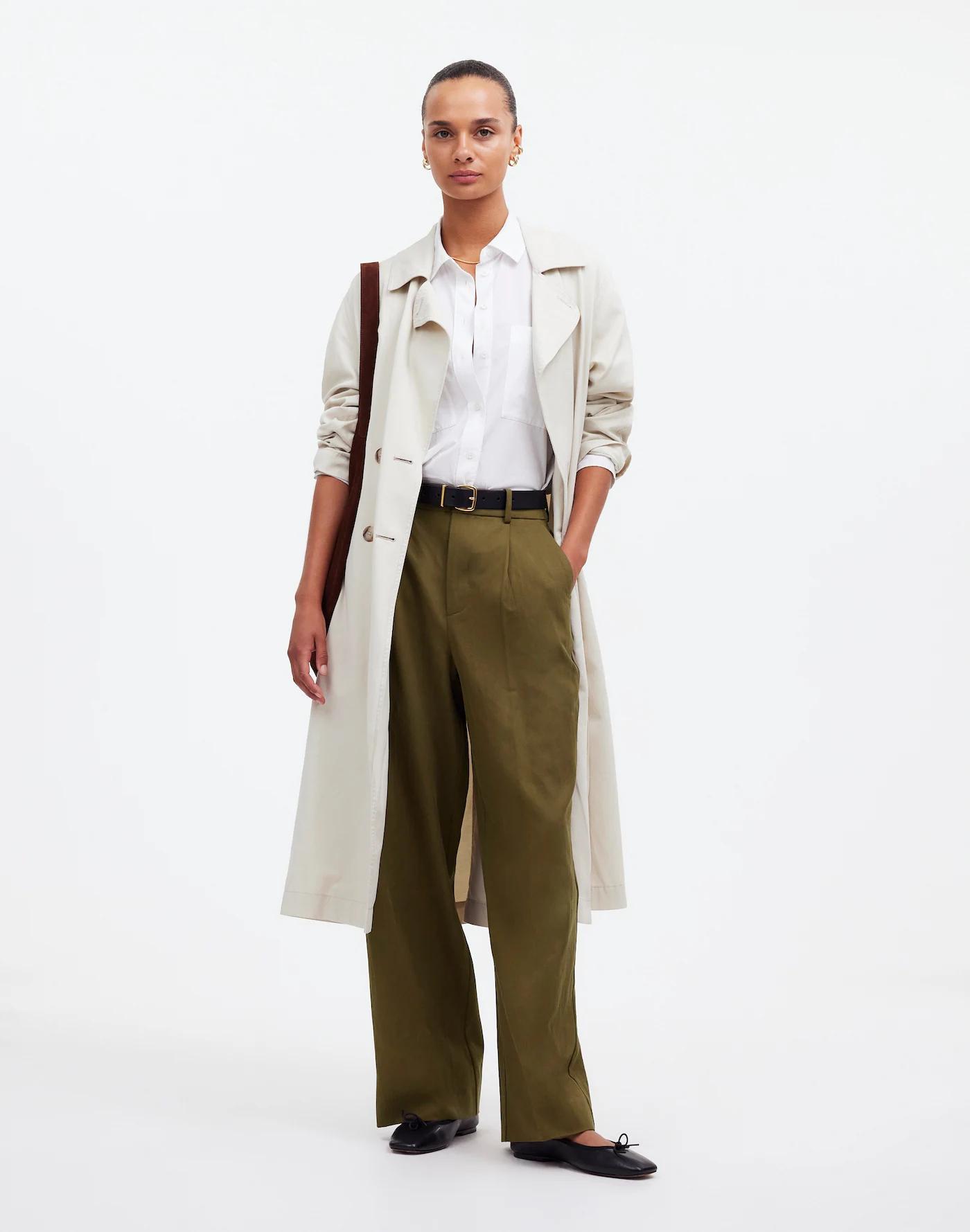 Slouchy Straight Pants in Drapey Twill Product Image