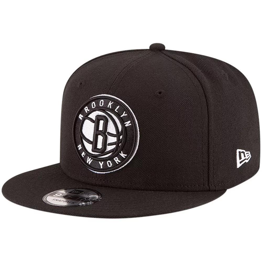 Men's New Era Black Brooklyn Nets Official Team Color 9FIFTY Snapback Hat Product Image