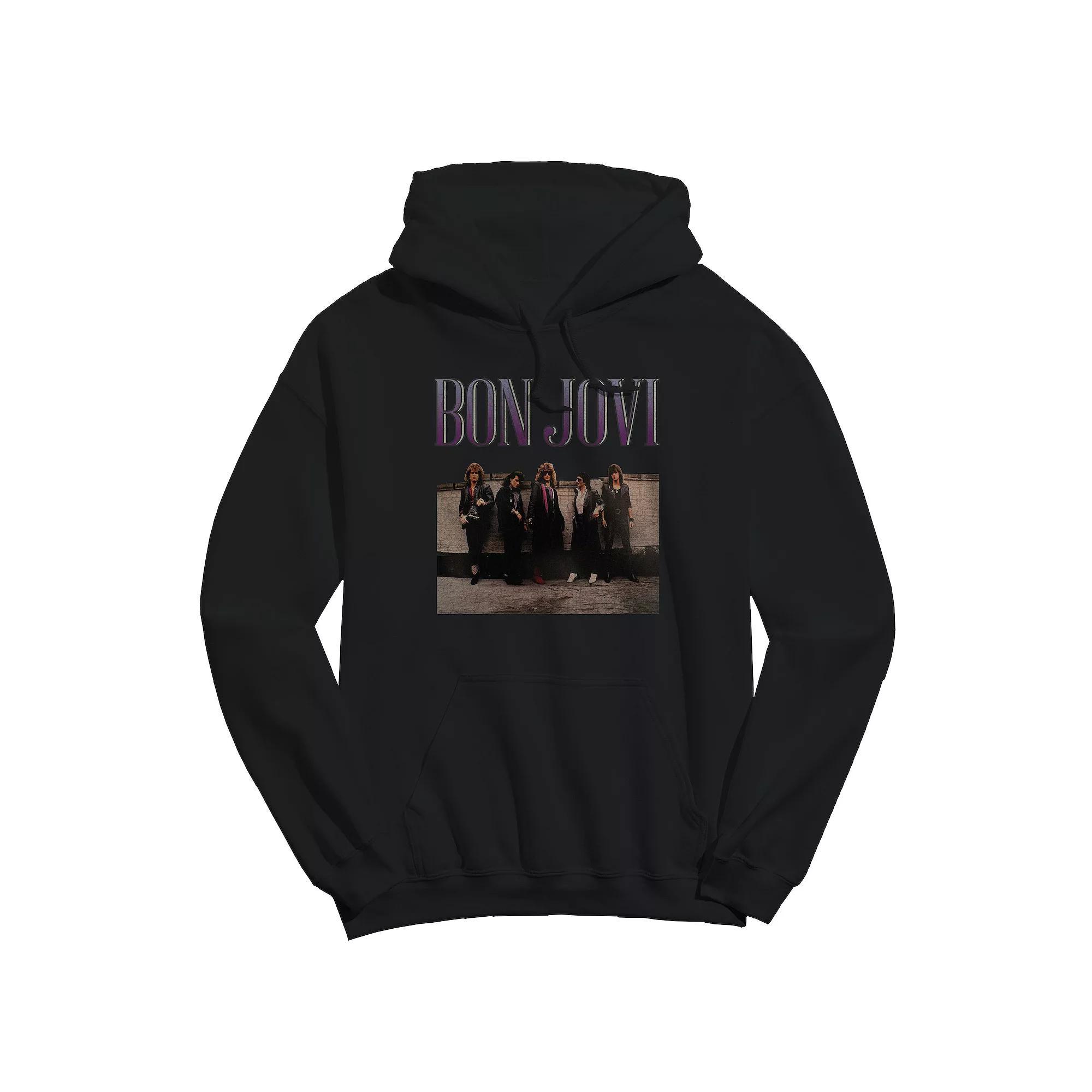 Men's Bon Jovi Roof Photo Graphic Hoodie, Size: Large, Black Product Image