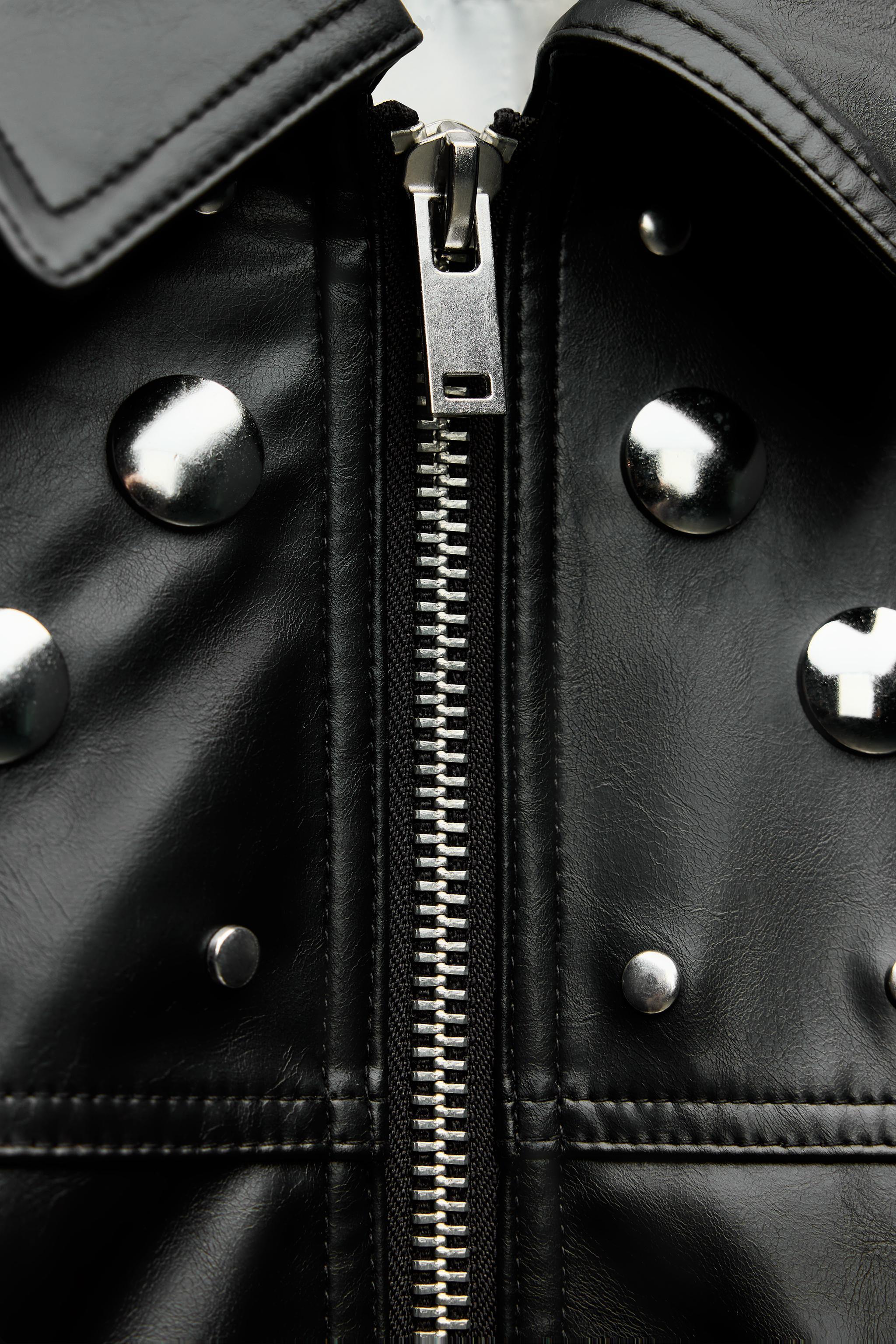 FAUX LEATHER STUDDED JACKET ZW COLLECTION Product Image