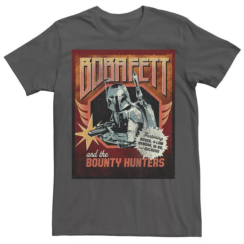 Men's Star Wars Boba Fett And The Bounty Hunters Poster Tee, Size: Small, Red Grey Product Image