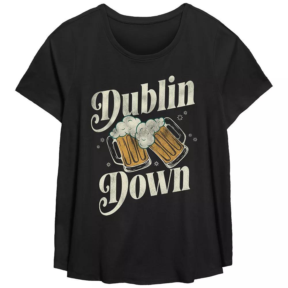 Plus Size Dublin Down Graphic Tee, Women's, Size: 0X, Black Product Image