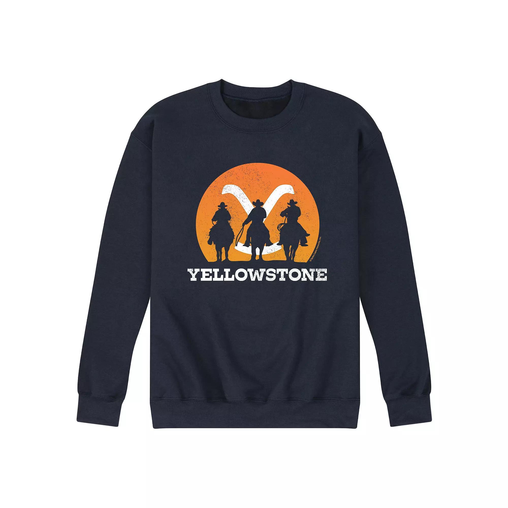 Men's Yellowstone Cowboy Sunset Sweatshirt, Size: Small, Blue Product Image