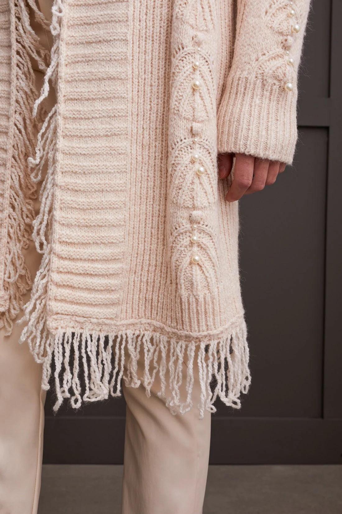 Fringed Sweater Cardigan Product Image