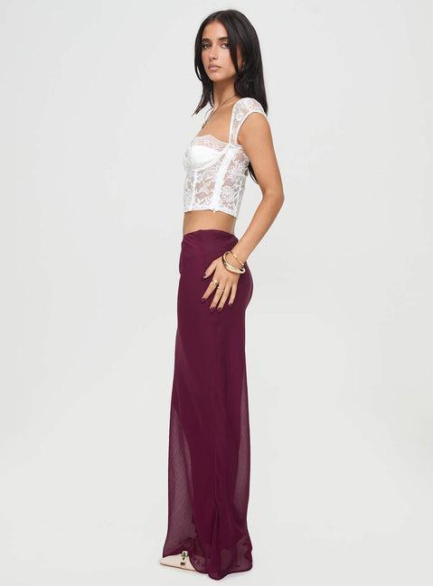 Devon Maxi Skirt Burgundy Product Image