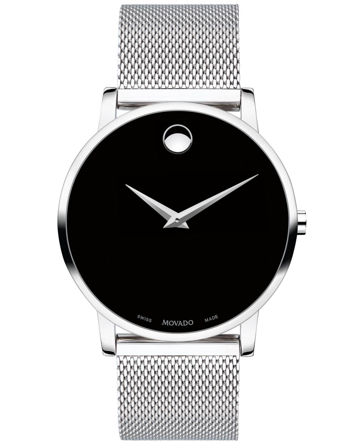 Movado Mens Stainless Steel Mesh Bracelet Watch - Silver Product Image