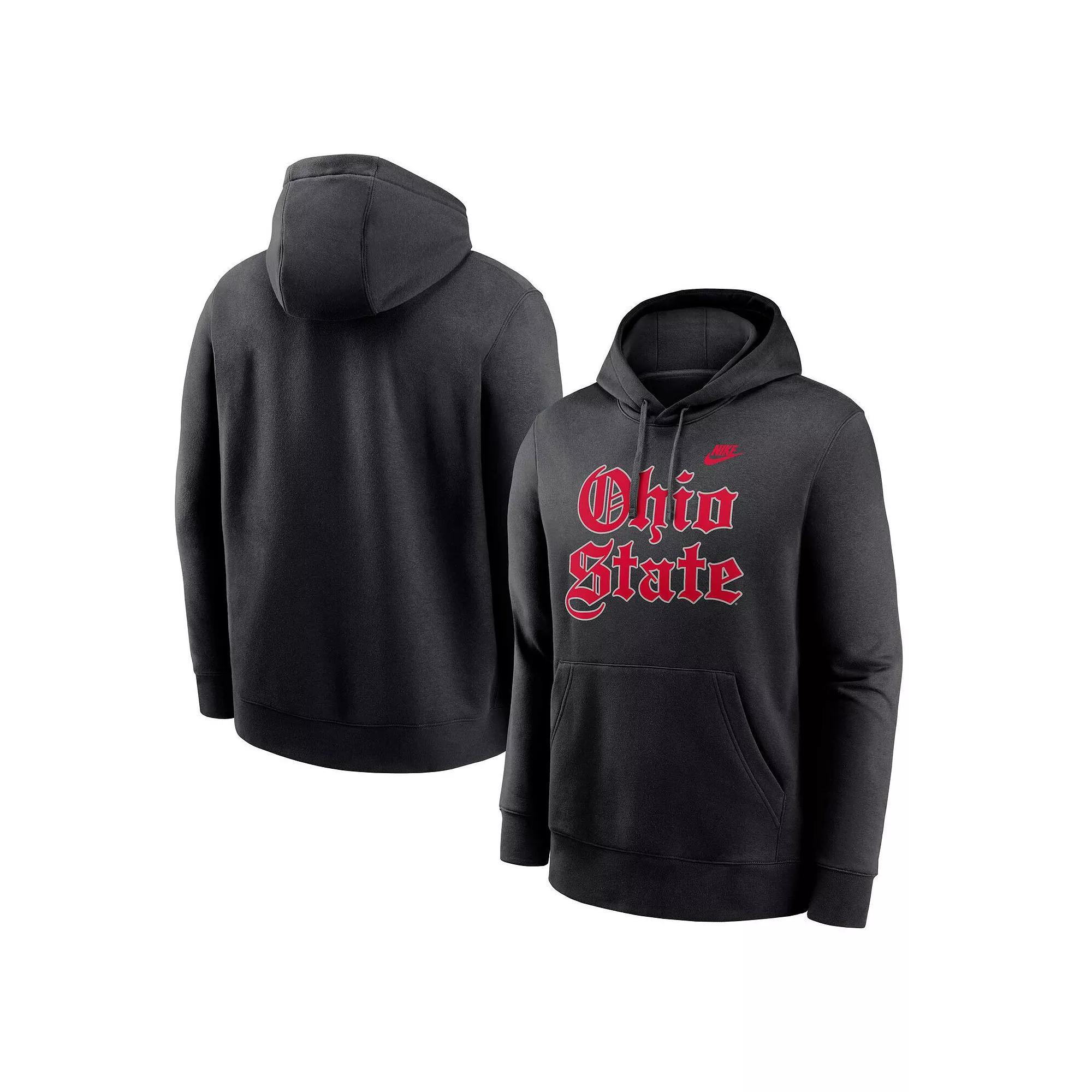 Men's Nike Black Ohio State Buckeyes Old English Fleece Pullover Hoodie,  Product Image