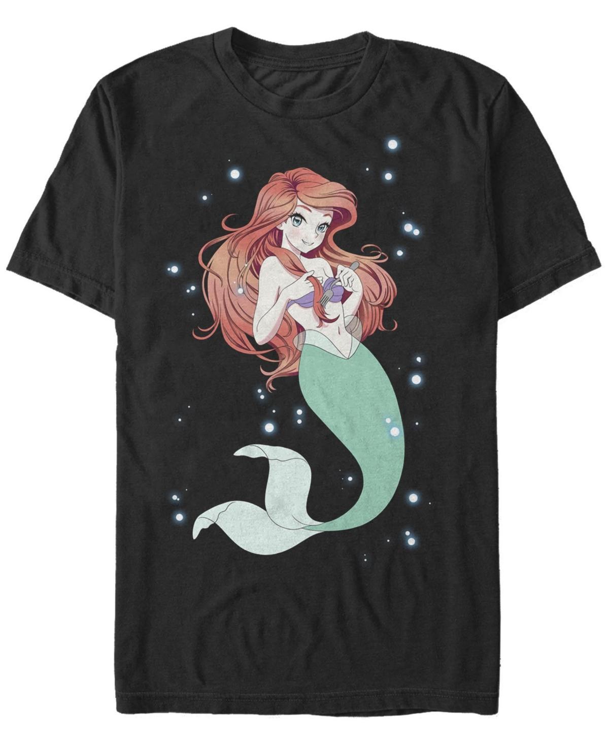 Disney's The Little Mermaid Anime Ariel Men's Tee, Size: Small, Black Product Image