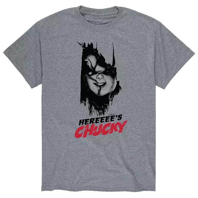 Men's Chucky Here's Chucky Tee, Size: XL, Gray Product Image