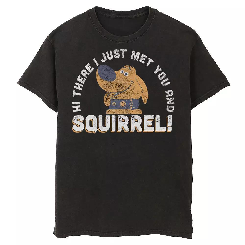 Disney / Pixar's Up Dug Men's Just Met and SQUIRREL! Tee, Size: XL, Black Product Image