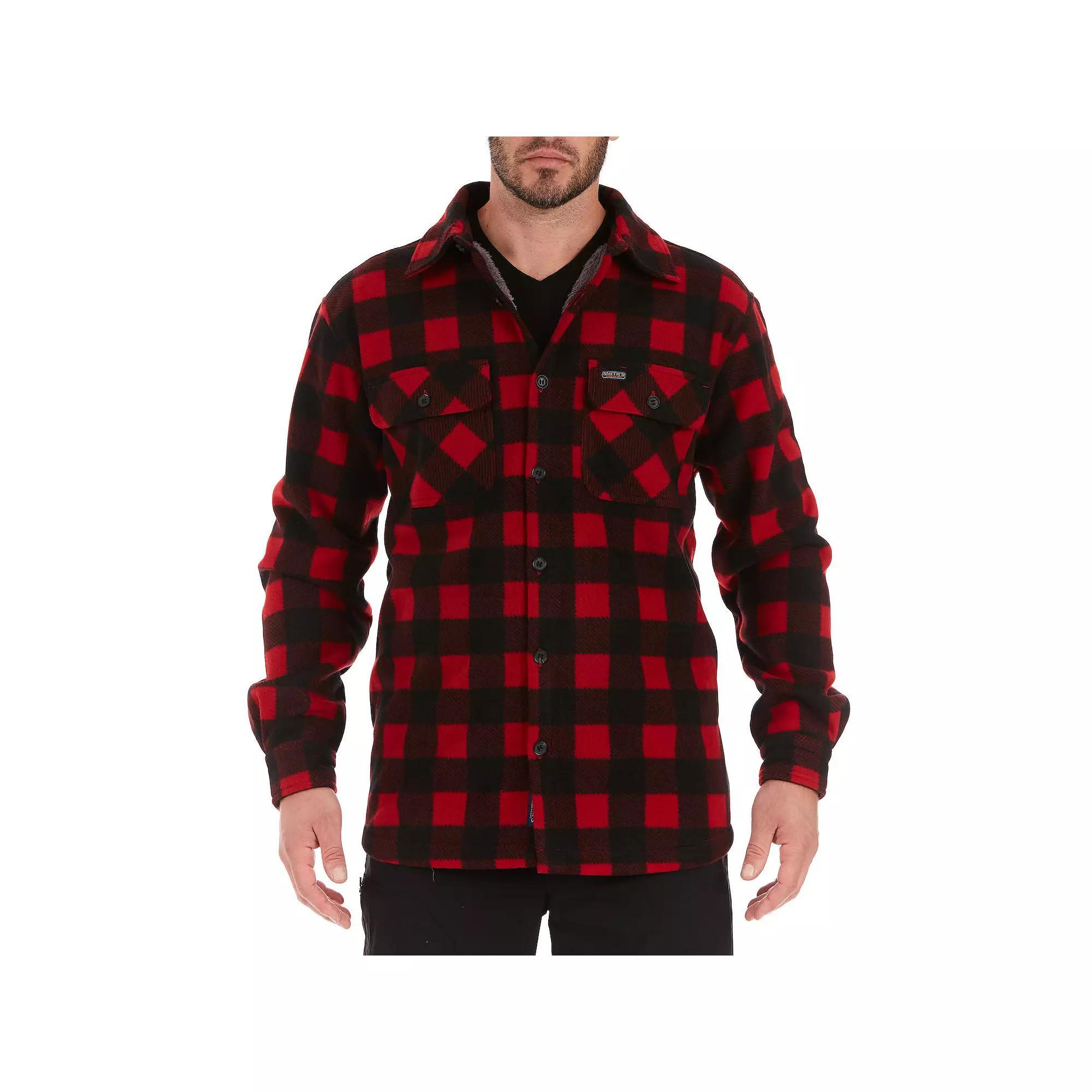 Mens Smiths Workwear Sherpa-Lined Plaid Microfleece Shirt Jacket Product Image