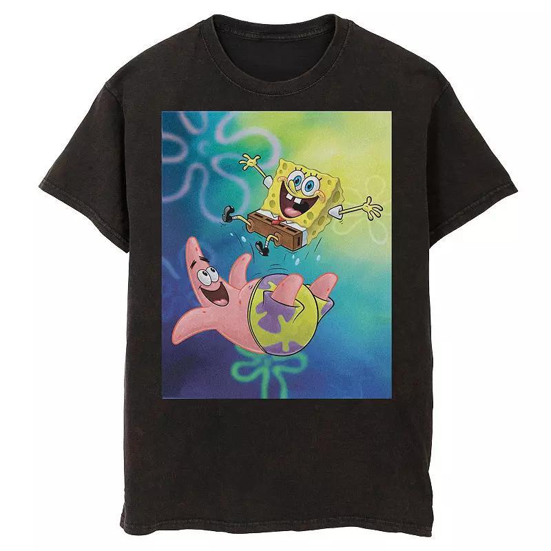 Men's Nickelodeon SpongeBob SquarePants Patrick Star Best Buddies Mineral Wash Graphic Tee, Size: Medium, Black Product Image