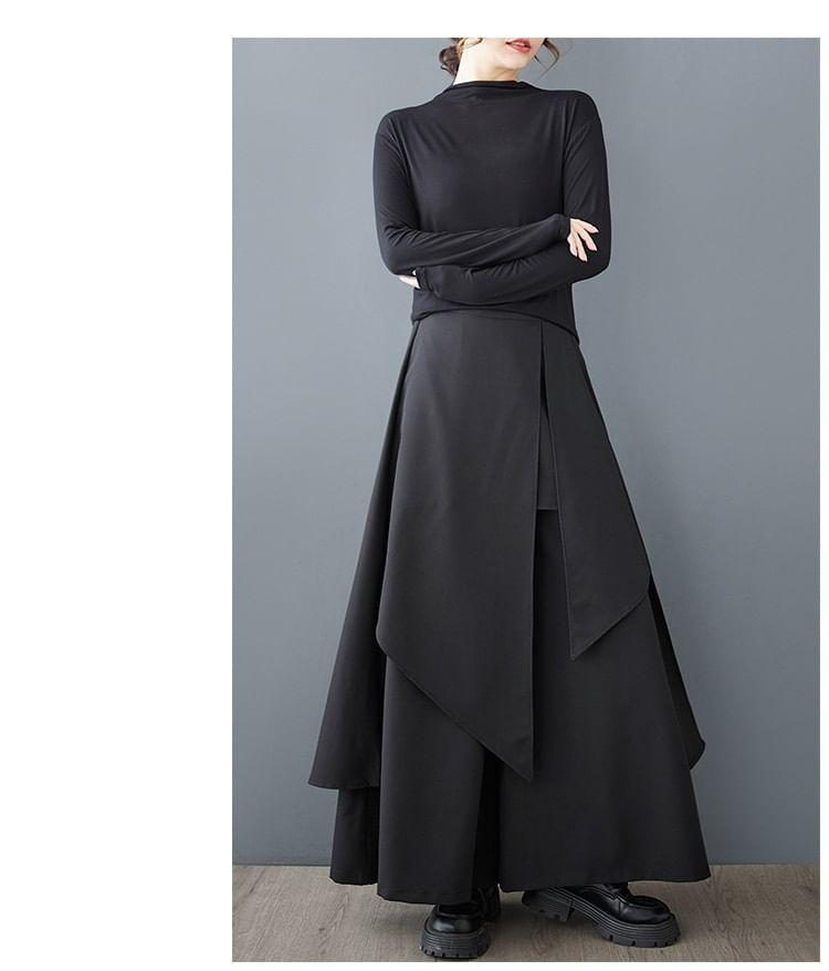 High Waist Plain Panel Culottes Product Image