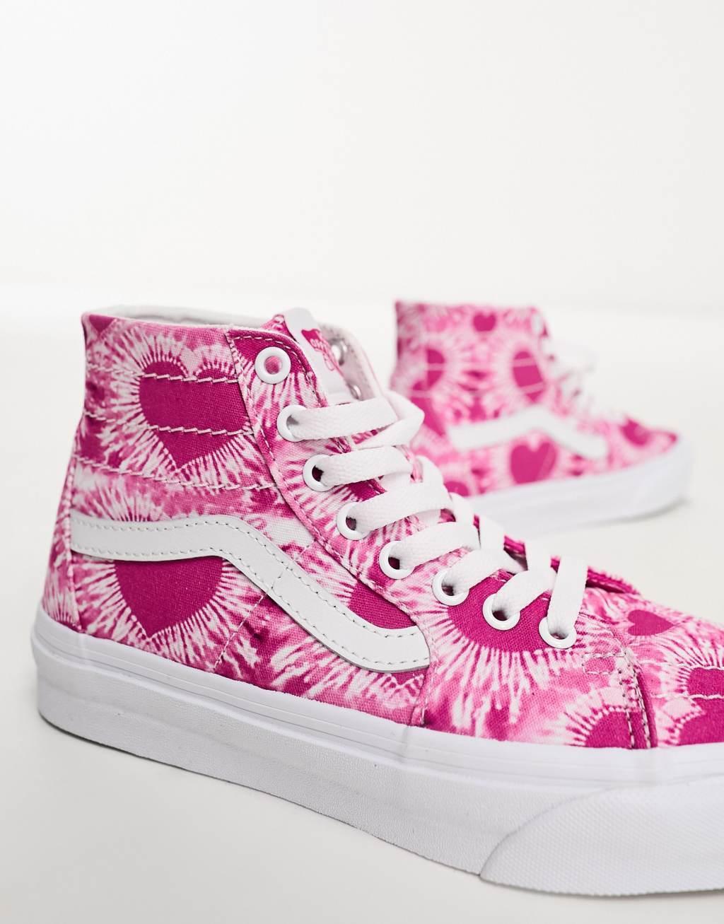 Vans UA SK8-Hi Tapered heart print sneakers in pink  Product Image